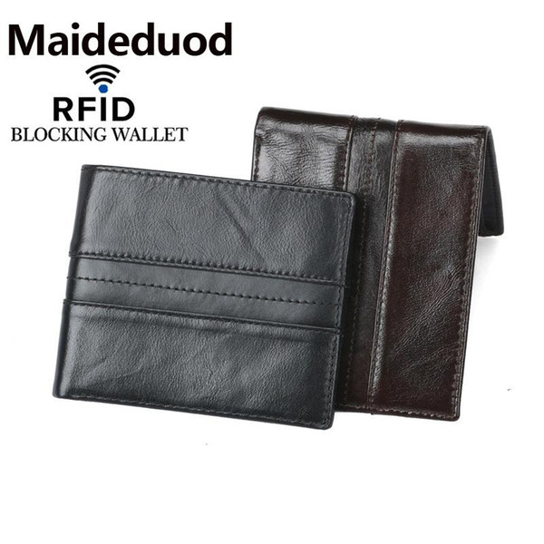 Hot sale New brand luxury retro genuine leather men's business card holder 2018 fashion high qualitymen's slim mini purse