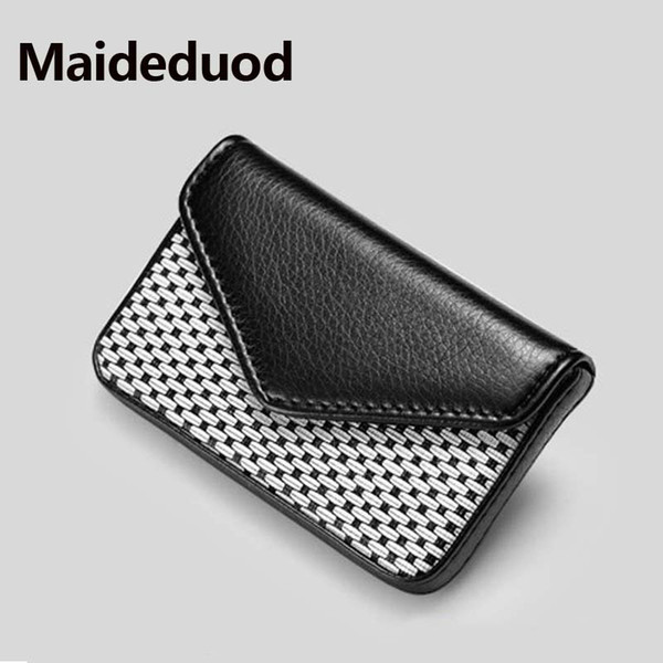 New Pu Leather Big Fashion Capacity Business Name Card Holder Credit Card Holder Unisex PU Leather Solid Visit Card Case Metal Wallet