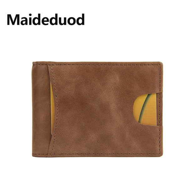 Hot sale Fashion Genuine Leather Money Clips With Credit Card ID Holders Business USD Folder Wallet Male Dollar Cash Clamp Purse