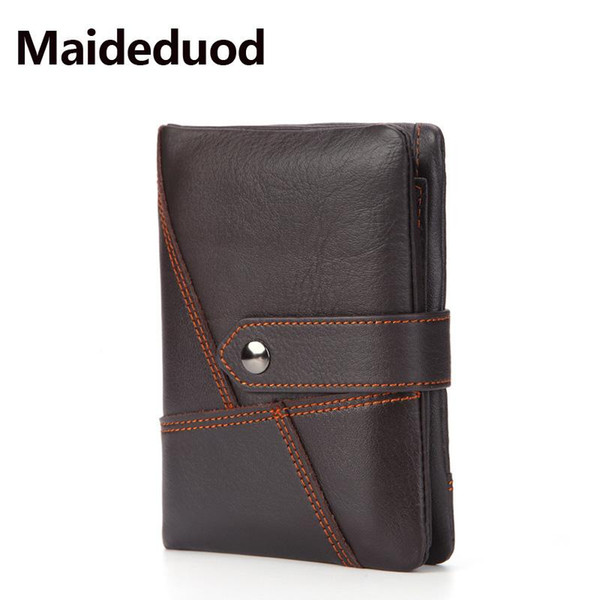 Free shipping New Genuine Leather Wallet Men New Brand Purses for men Black Brown Bifold Wallet RFID Blocking Wallets 6032-2