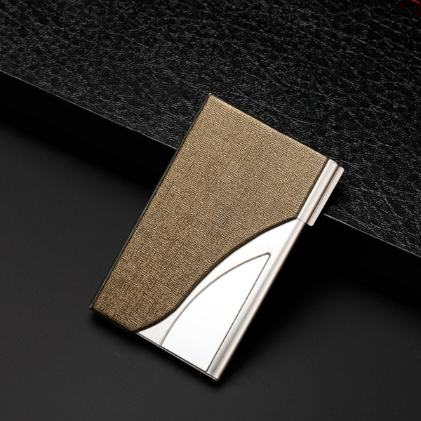 Free shipping New Women And Men Business ID Credit Card Holder Fashion Brand Metal Aluminum Card Holder PU Leather Porte Carte