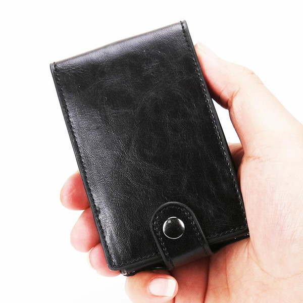 2018 New Men Credit Card Holder Drawing Type PU Leather bag With RFID Card Case Fashion Mini Card Wallet Coin Pocket