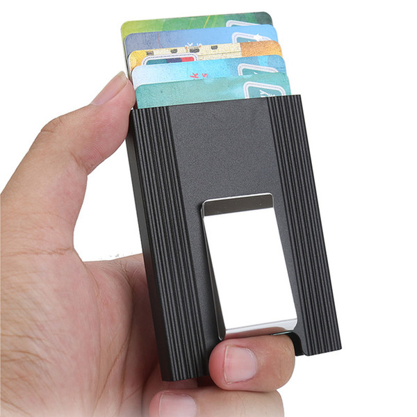 Hot sale slim mini aluminium credit card case anti rfid protection bank card holder fashion porta tarjetas card Creative gift