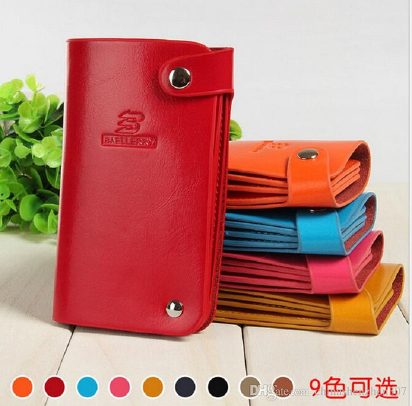 Fashion Soft Pu Leather ID Credit Bank Card bag Casual Card Holders for Woman Female Male Gift Famous Brand Logo Free shipping