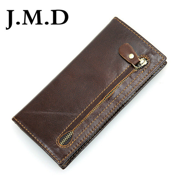 J.M.D 2019 New Arrival 100% Leather Wallet Classic Vintage Leather Men's Clutch Wallet Purse Key Case Unisex Hand bag R-8122Q