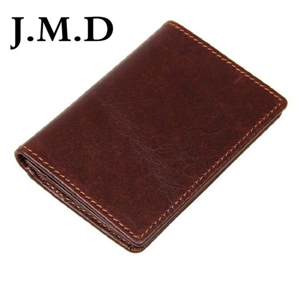 J.M.D 2019 New High Quality 100% Real Cow Leather Card Pack Unisex Vintage Raw Leather Mini Card Holders 8078