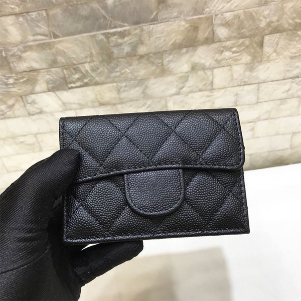 Custom made Quality Women's bag Fashion Wandering Wallets Genuine Leather sheepskin /caviarCard Holder Mini Bag Wallets 2018 Female Coin P