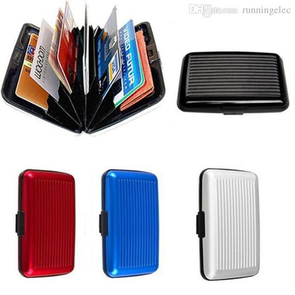 Waterproof Business ID Credit Card Wallet Holder Aluminum Metal Pocket Case Box ID credit card Magnetically Shielded waterproof