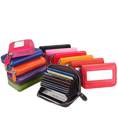 New Creative Magnetic Multi-card Vertical Zipper Unisex Style Organ Bag Card Sets Of Luxury Leather Business Card Package