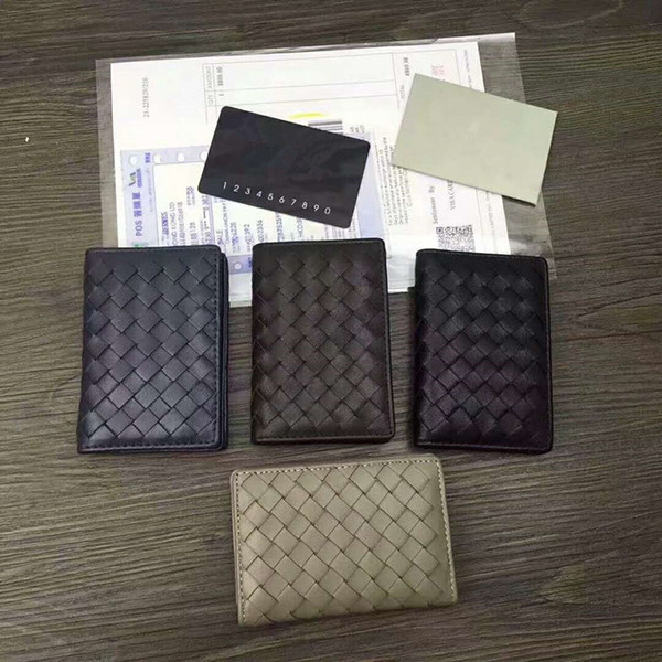 New Arrival!Wholesale Craftsmanship Card Case New Men's Genuine Leather knitting business Card Holders ID Card Bank Woman hasp mini Wallet