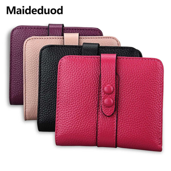 High-quality 2018 Genuine Cowhide Leather Women Wallet Bank and Name Card Holder Credit Card Holders High Capacity Purses Bag