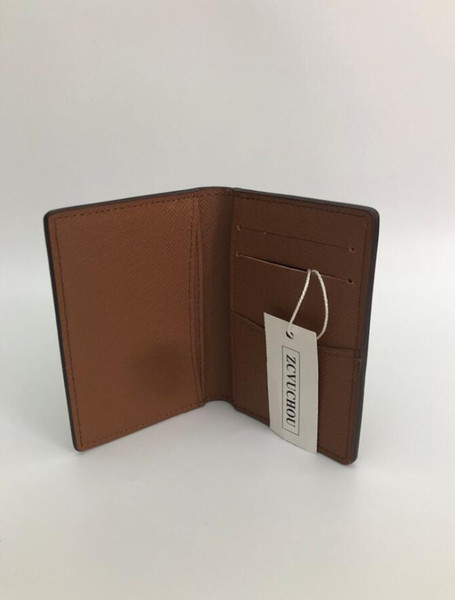 2020 fashion designer credit card holder high quality classic leather purse folded notes and receipts bag wallet purse distribution box