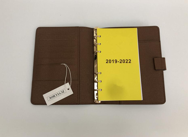 2020 Brand Agenda Brand Note BOOK Cover Leather Diary Leather with dustbag and Invoice card Note books Hot Sale Style Gold ring