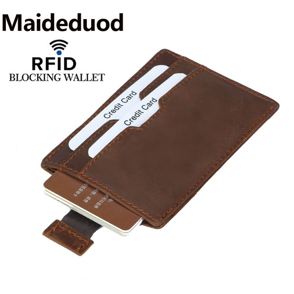 Hot sale Credit Card Holders Automatically Pull Up Genuine Leather Brown Holder Luxury Bank Card Case Designer Wallet RFID Safe