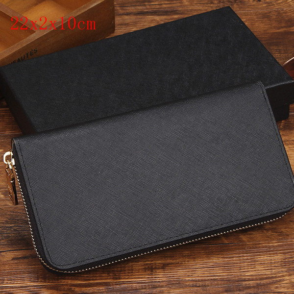 Factory direct European and American fashion trend ladies wallet single zipper cross pattern PU leather hand long wallet