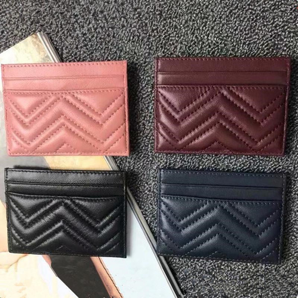 New Fashion Women Men Thin Wallet Luxury Genuine Leather Business Credit Card Holder Wallet Card Case Credit Money Bag High Quality