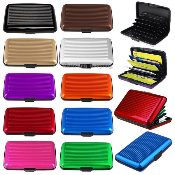 Waterproof Business ID Credit Card Wallet Holder Aluminum Metal Pocket Case Box Metal Box Money Wallets Case