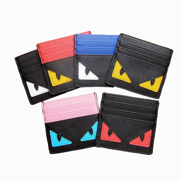 PU Leather Card Wallets Men Wallet Women Small Credit Card Wallet Mini Little Monster Thin Money Bag ID Case Purse