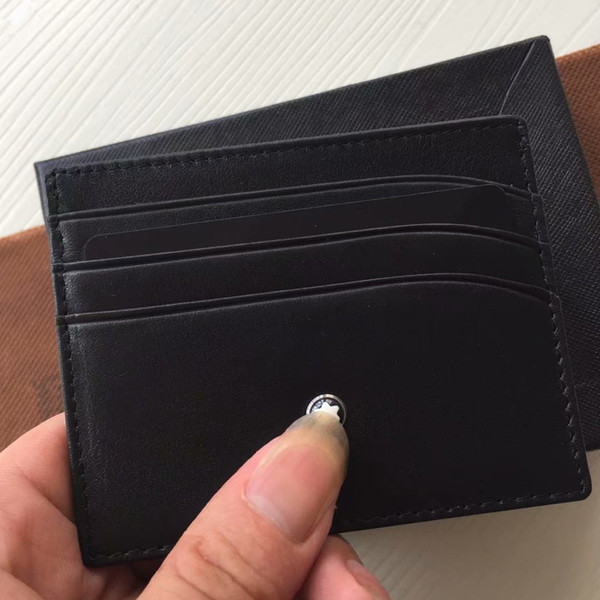 MB ID Card Case Hot sales!Super Slim Soft Wallet for men famous brand Genuine Leather Credit Card Holder wallets