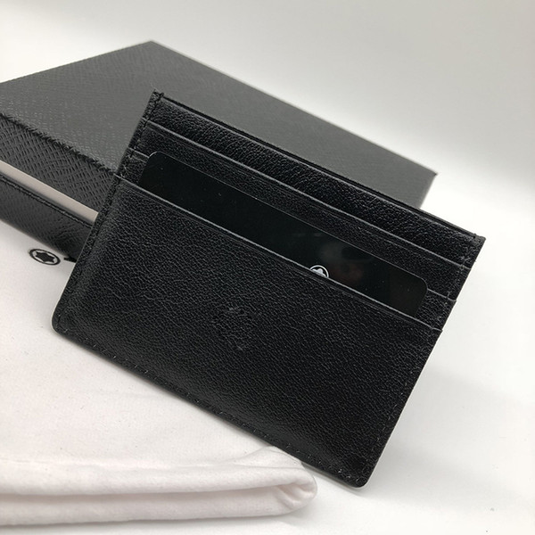 Luxury business men's credit card holder wallet M B ID fashion bag thin pocket wallet M T 6 card slot dust bag high-grade packaging box