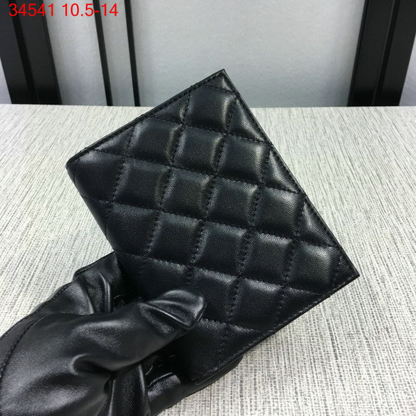 Famous designer brand new short wallets Women classic Luxury lambskin caviar card holders passport cover holder purse