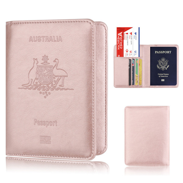 Australia Passport Case Cover Leather Passport Holder Wallet Cover Case Rfid Blocking Travel Wallet High Quality Card Holder