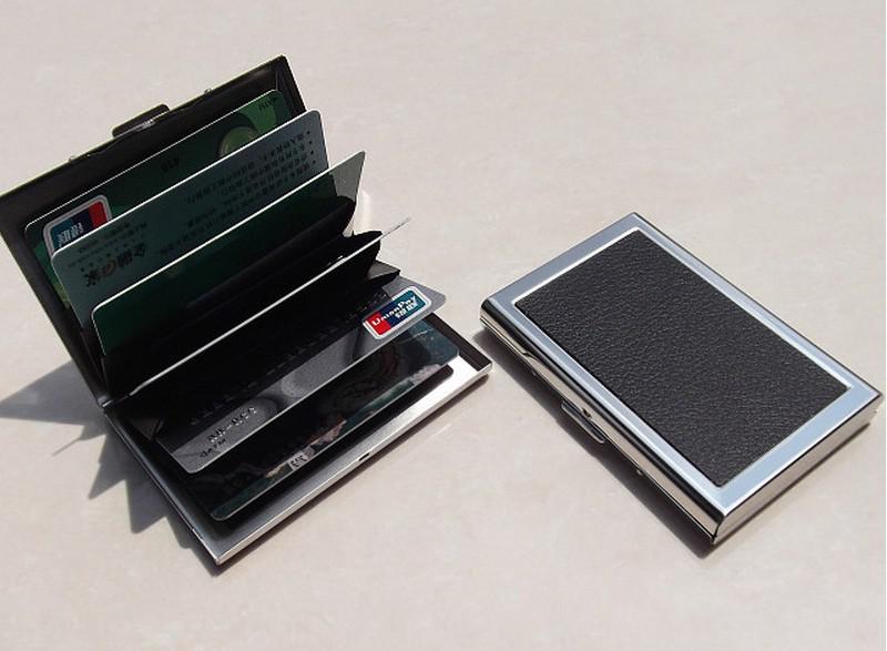 Business ID Credit Card Wallet Holder Leather Stainless Steel Metal Case Box Hot Sell Cool Card Holders C0895