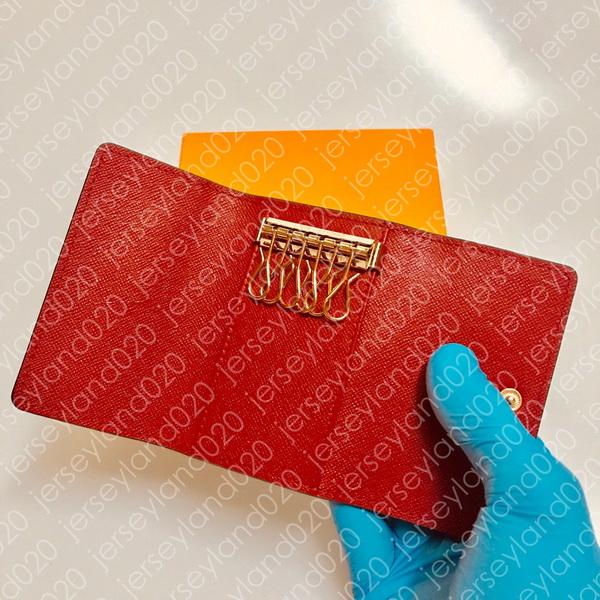 6 Six KEY HOLDER M62630 Wallet Womens Designer Fashion 4 Key Ring Case Pouch Men's Luxury Key Case Red Monogrammed Black Damier Canvas