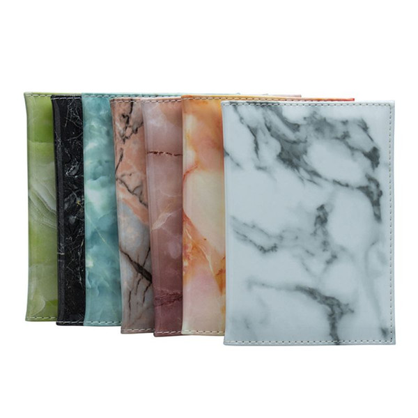 NoEnName_Null High Quality PU Leather Marble Pattern Passport Holder Traveling Cover Case Card ID Holders Bag Protector