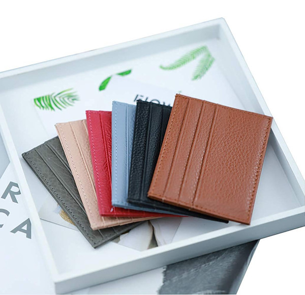 F.T Genuine leather Card holder Thin 7 pieces case Inner card storage pocket Business card case Unisex