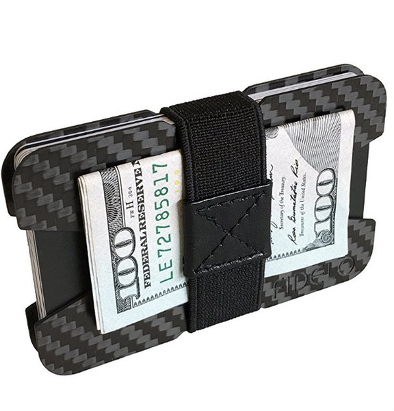 Minimalist Wallets for Men - Slim Cash, ID & Credit Card Holder - Light Weight Front Pocket Mens Wallet - Includes 4 Money Clip Bands