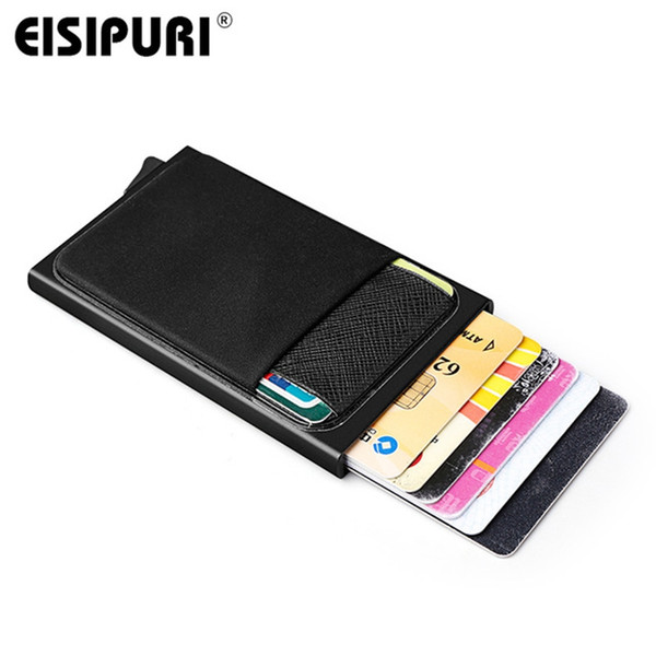 MEN Aluminum Wallet With Back Pocket ID Blocking Mini Slim Metal Wallet Automatic Case Protector