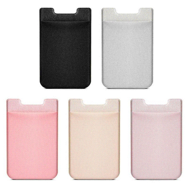 Credit Card Secure Holder Stick On Wallet Discreet ID Holder Lycra Spandex Card Sleeves for Cell Phone Above 4'' Wallet Case 3M