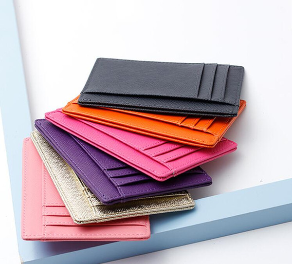 CLASSIC lady fashion luxury tor design male female leather credit card holders with box short holders