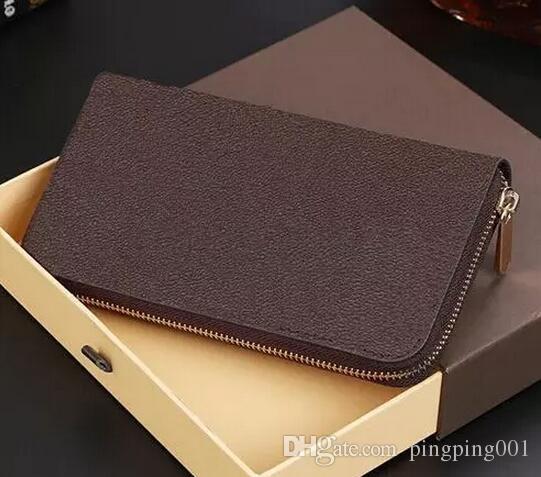 2018!! HOT Free Shipping! Fashion designer clutch Genuine leather wallet with dust bag 60015 60017