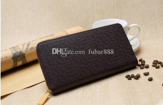 Free Shipping! Fashion designer clutch Genuine leather wallet with dust bag