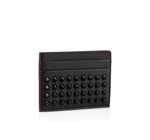 Black Genuine Leather Credit Card Holder Wallet Classic Rivet Designer ID Card Case Coin Purse New Arrivals Fashion Red Slim Pocket Bag