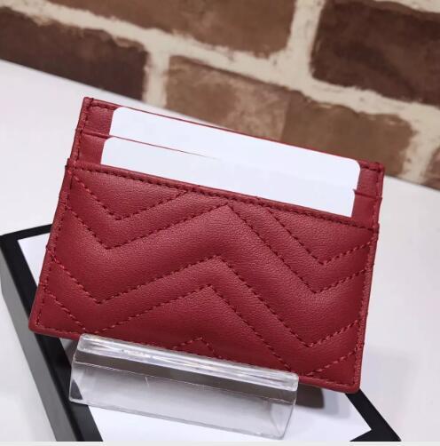 Free shipping of famous fashion brand women's purse sells classic Marmont card bag high quality leather luxury bag with serial number