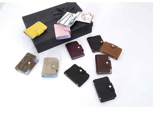 Card Bag Purse Pouch Leather Cowhide 20 VISA Card Bits Fashion Casual Card Holders Unisex Commerce Plain Quality Multicolor Free Shipping