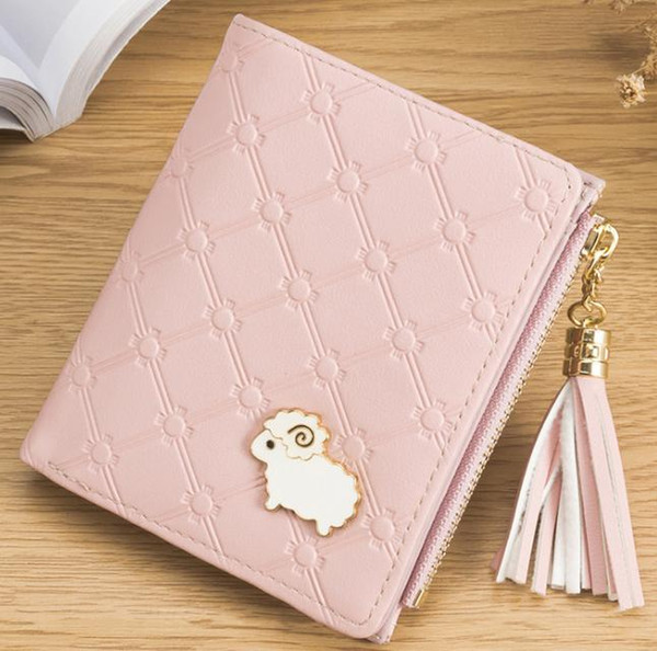 New ladies short wallet cartoon coin purse lamb hardware tassel small card package chaopiao15