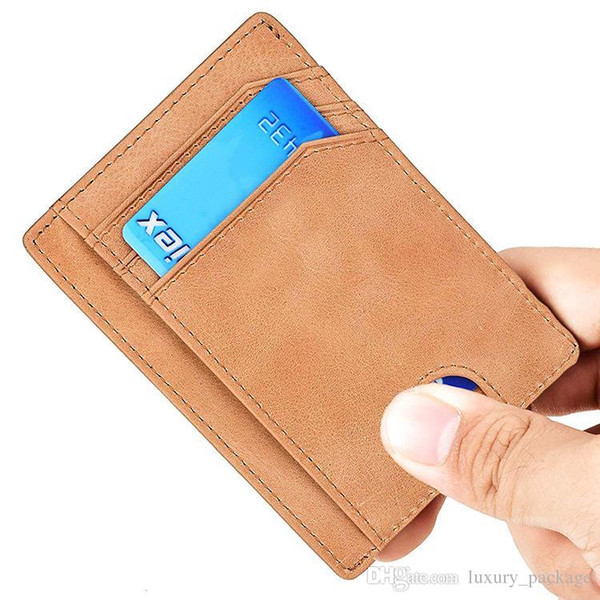 Bank card holder Men's and women's universal leather wallet foreign trade first layer cowhide RFID antimagnetic