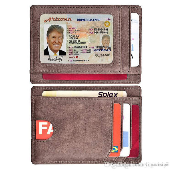 Leather card package ultra-thin rfid anti-magnetic card package creative leather card package retro oil wax skin multi-function wallet