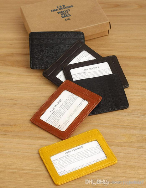 Leather bus card set men and women bank credit card package ultra-thin leather card package