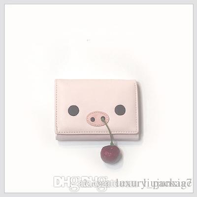 Short ladies wallet cute cartoon character wallet female buckle three fold fashion ladies wallet card holder