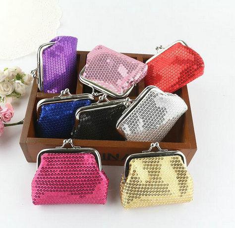 200pcs Fashion Hot Vintage mini women girl paillette sequin coin purse key holder wallet hasp small change bag clutch handbag Xmas gift