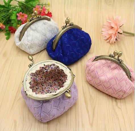 100pcs New Fashion handmade weave clutch coin purse key holder wallet hasp small coin change gifts bag jewelry pouch xmas present handbag