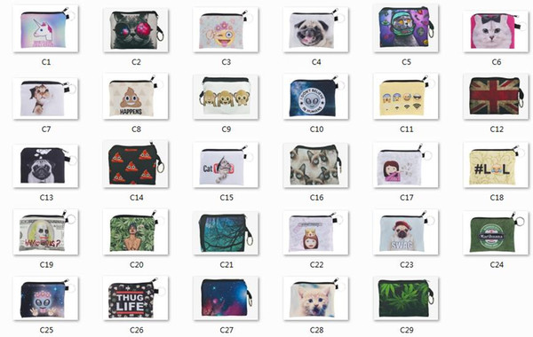 10pcs 29 Styles Children cute small Cartoon expression emoji Wallet Zipper Case Coin change Purse Pouch mini bag goodfaithgirl Free shippng