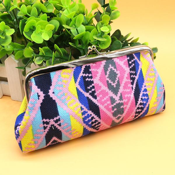 15pcs Hot selling stripe canvas wallet coin purse key holder hasp small coin change gifts bag clutch xmas present handbag cell phone case