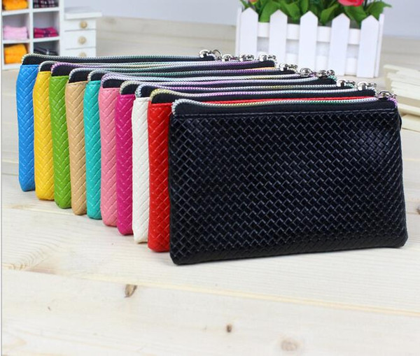 150PC New Fashion Pu Leather Coin Purse Women Wallet Daily Storage Change Purse Plaid Clutch Drop shipping Ladies Handbag Free shippng