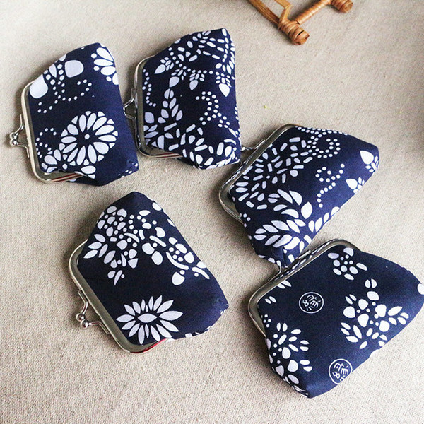 15pcs Fashion Hot Vintage ethnic style flower coin purse canvas key holder wallet hasp small gifts change bag clutch handbag xmas present